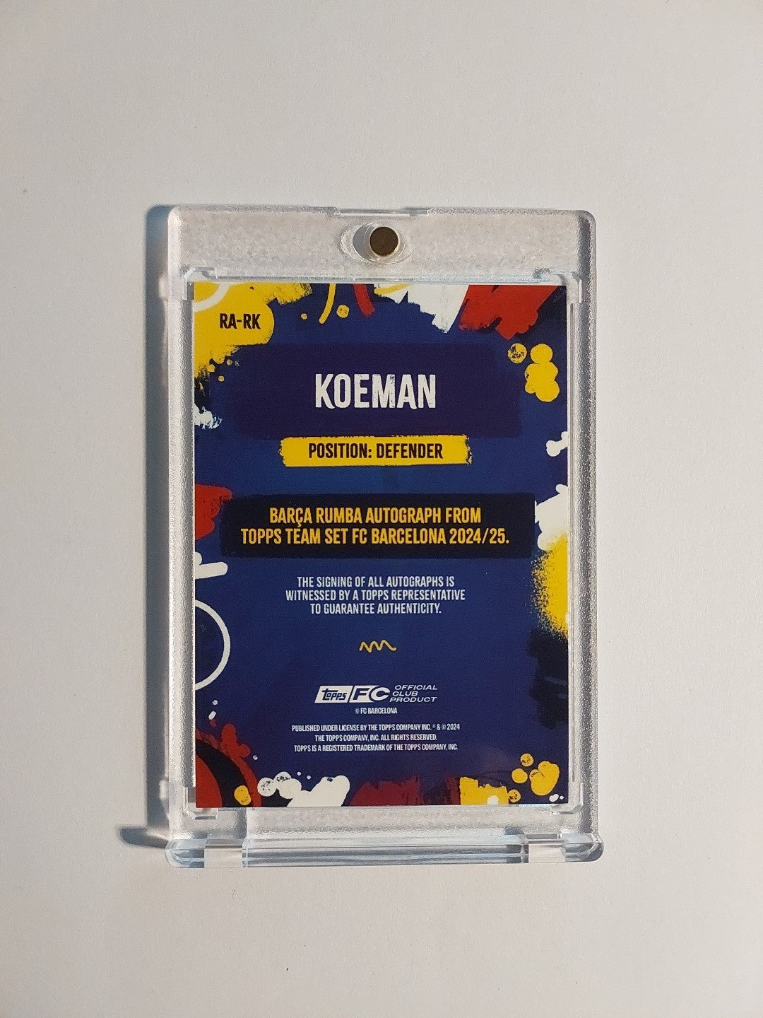 Topps Barcelona Team Set 2024-25 Ronald Koeman Auto Parallel 211/250 Refractor – Bild 3