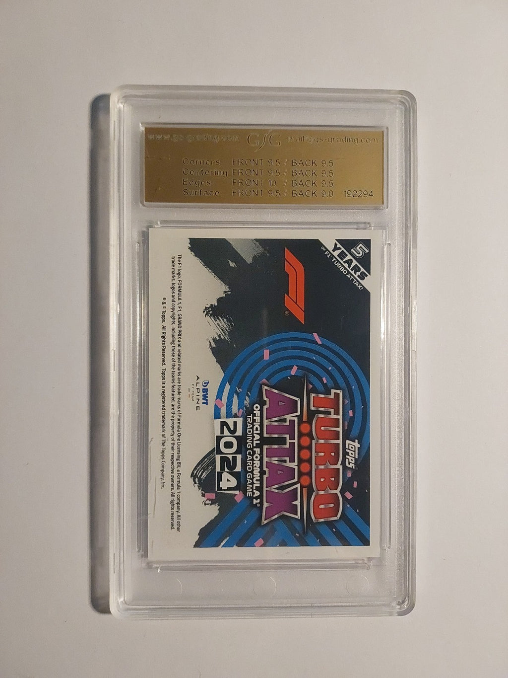 Topps Turbo 2024 Esteban Ocon Auto Style GSG 9.5 = PSA Parallel 244/299 Cayn F1 – Bild 3