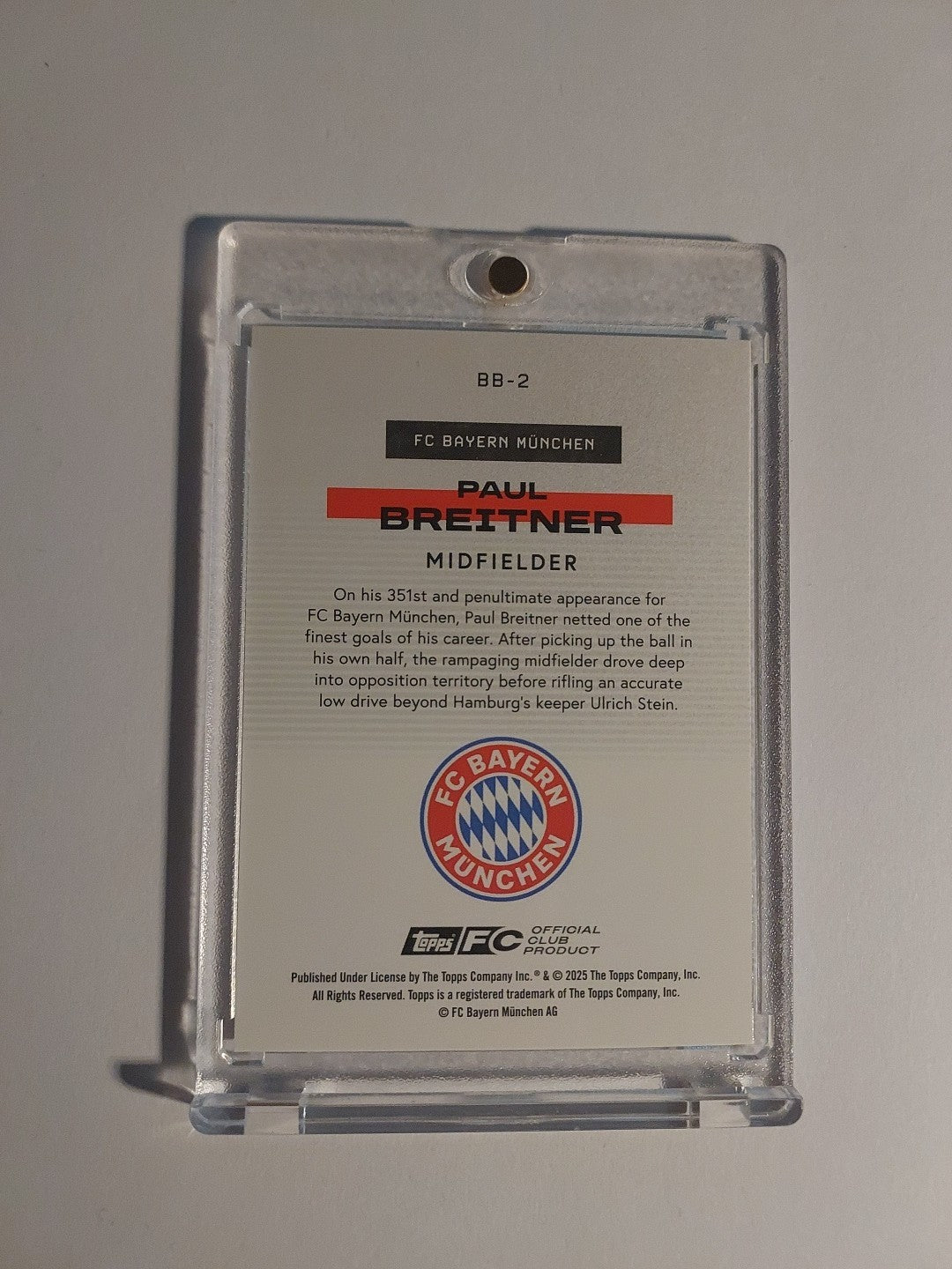 Topps Bayern Team Set 2025-26 Paul Breitner Parallel 94/99 Refractor Ultra Rare – Bild 3