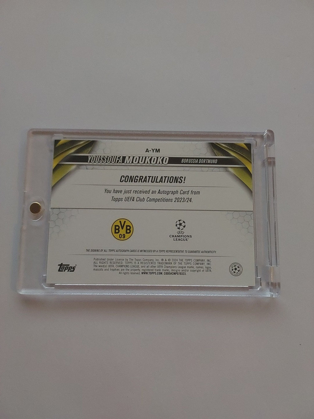 Topps UEFA Clubs Competitions 2023/24 Moukoko Borussia Dortmund (Autograph) – Bild 3