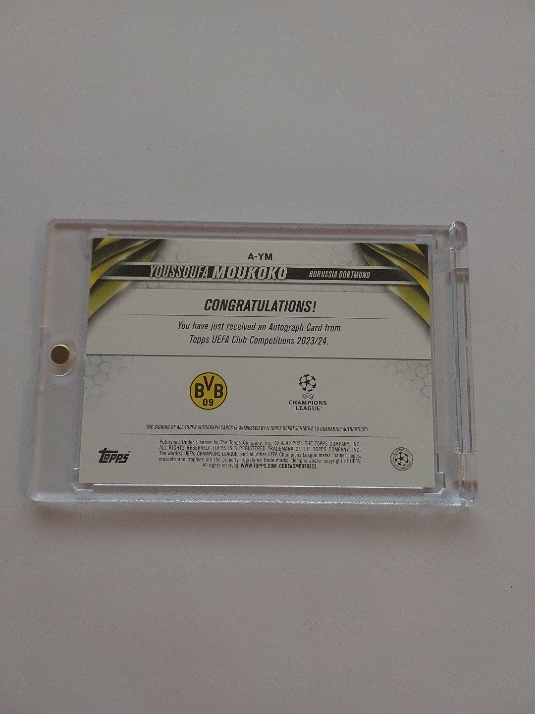 Topps UEFA Clubs Competitions 2023/24 Moukoko Borussia Dortmund (Autograph) – Bild 3