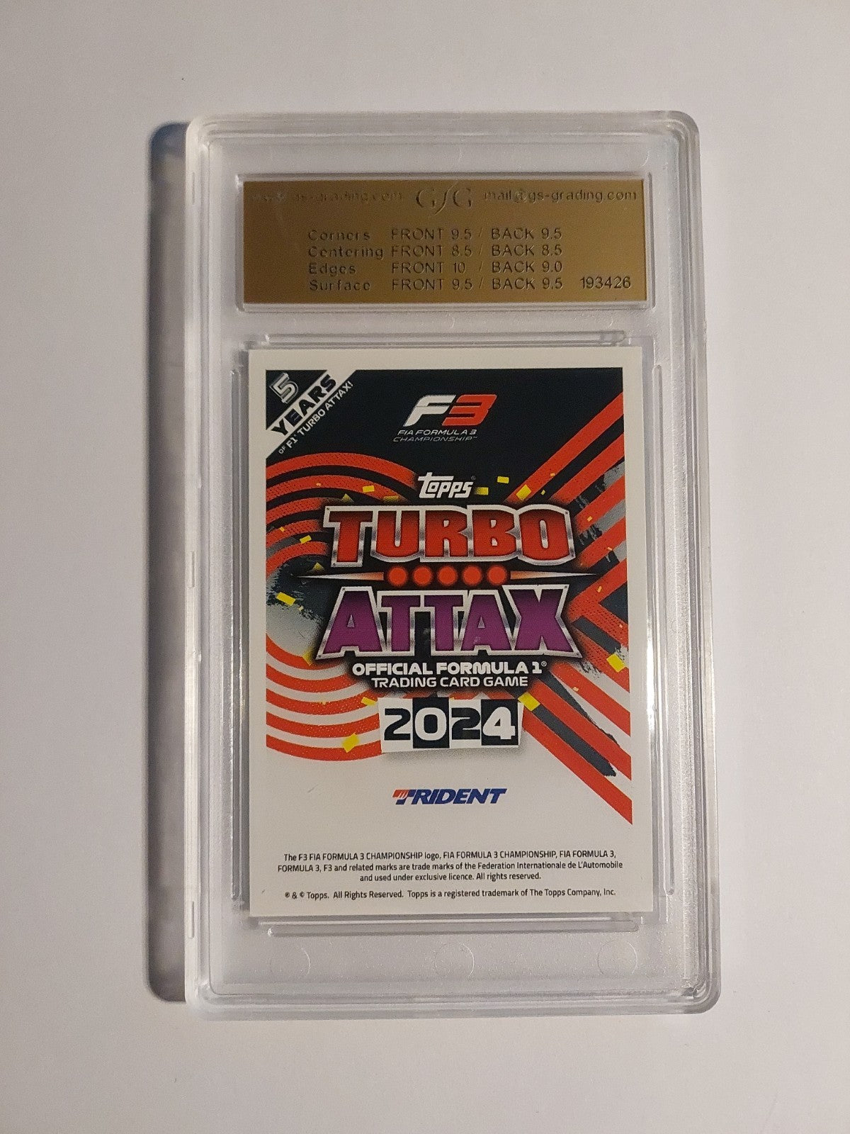 Topps Turbo 2024 Gabriel Bortoleto Trident F3 GSG 9 = PSA Green Parallel 477/499 – Bild 3