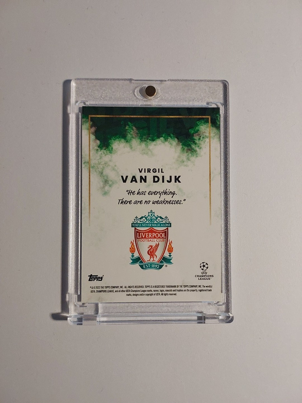Topps UCC 2021-22 Virgil Van Dijk Liverpool Green Parallel 83/99 Ultra Rare Hit – Bild 3