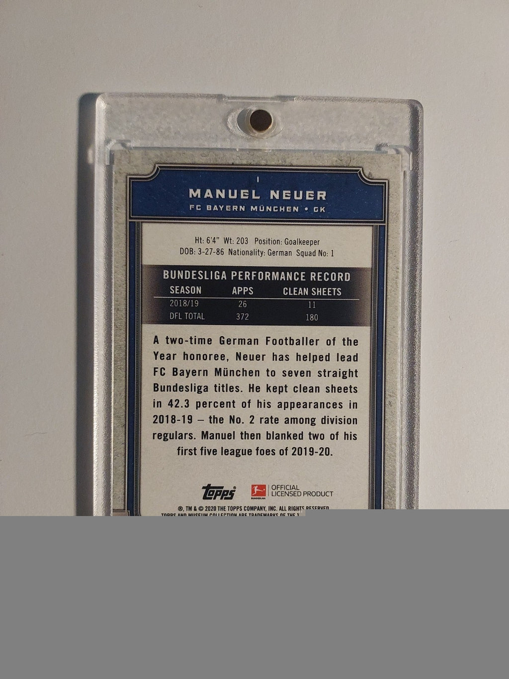 Topps Museum 2019-20 Manuel Neuer Bayern München Parallel 8/50 Rare Refractor – Bild 3