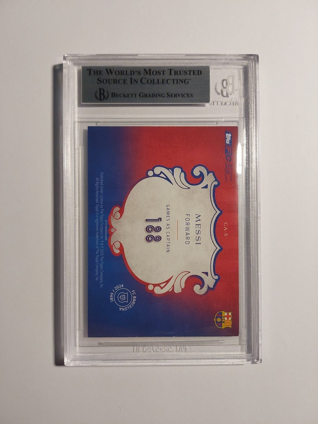 Topps Barcelona 125 Jahre Anniversary 2024-25 Lionel Messi Parallel BGS 8.5 PSA – Bild 3
