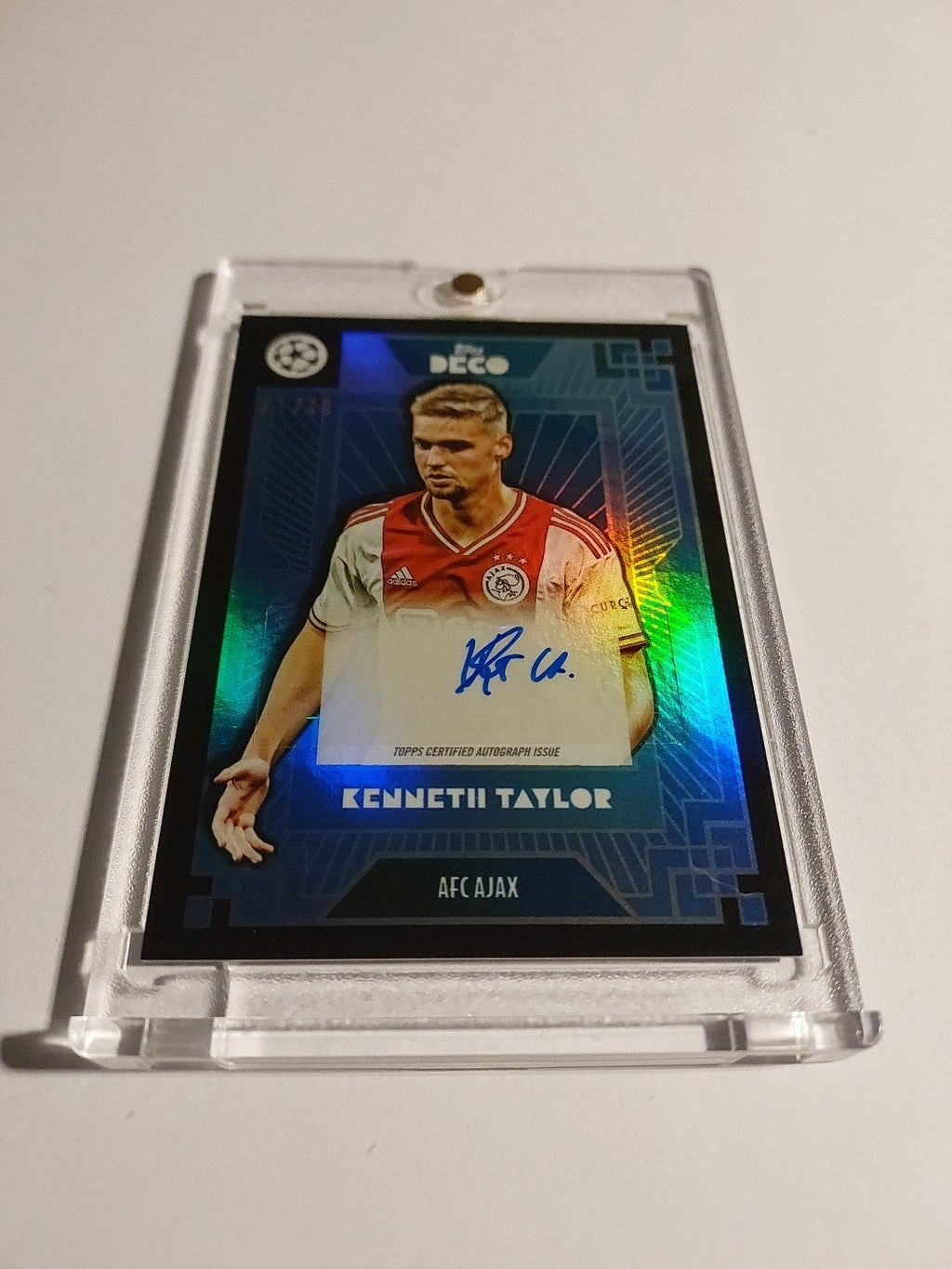 Topps UCC Deco 2021-22 Kenneth Taylor Auto Ajax Amsterdam Parallel 21/49 Rare – Bild 3