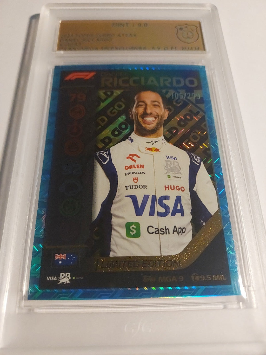 Topps Turbo 2024 Daniel Ricciardo RB Racing GSG 9 = PSA Parallel 105/299 Limited – Bild 3