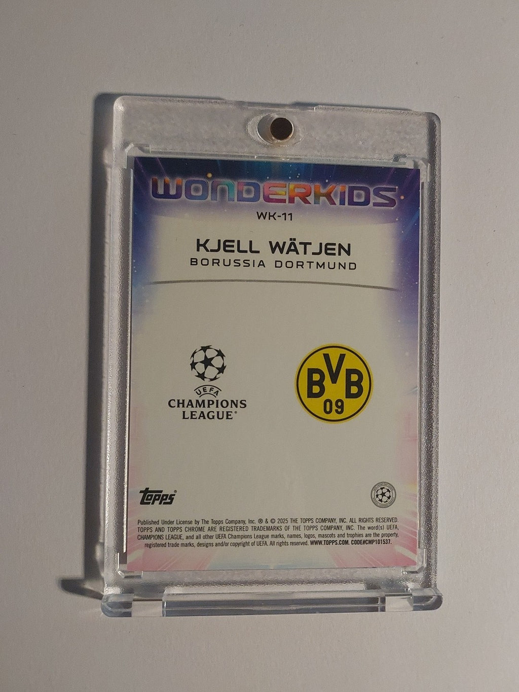 Topps UCC Chrome 2024-25 Kjell Wätjen Dortmund Parallel 39/50 Refractor Rare Hit – Bild 3