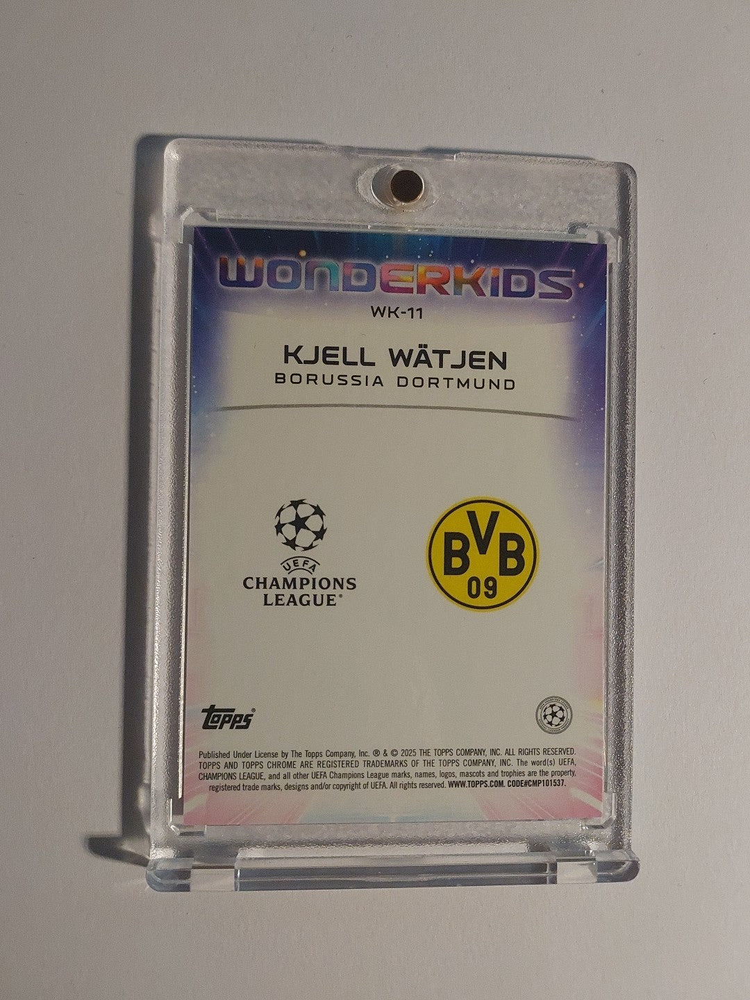 Topps UCC Chrome 2024-25 Kjell Wätjen Dortmund Parallel 39/50 Refractor Rare Hit – Bild 3