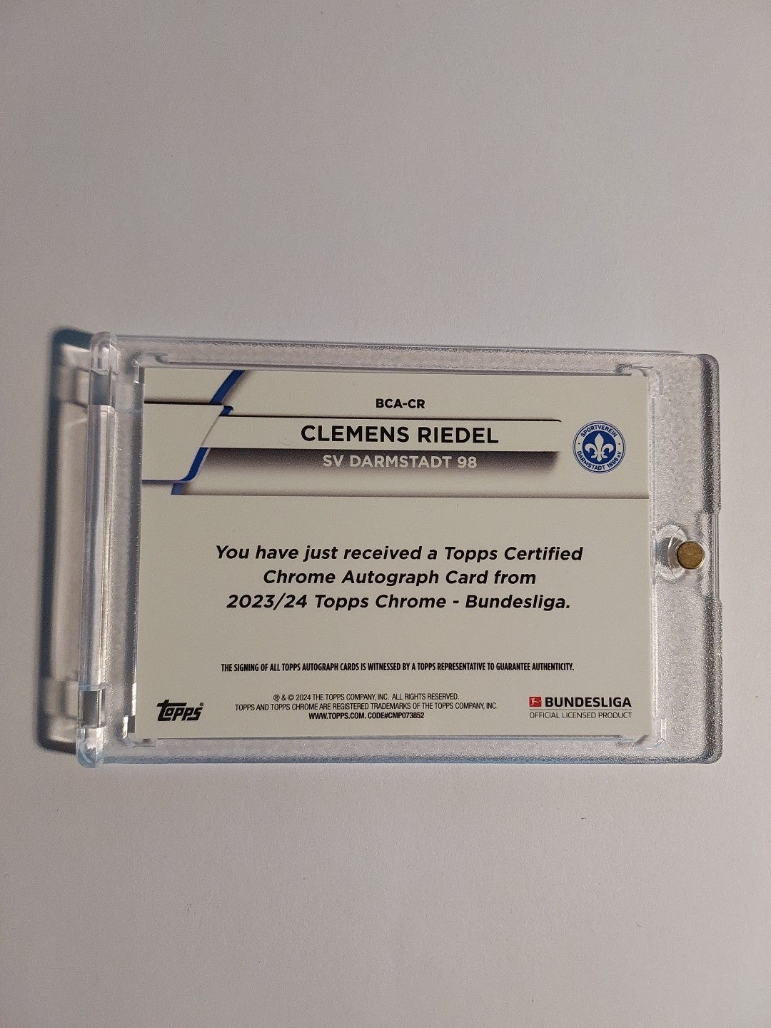 Topps Chrome Bundesliga 2023-24 Clemens Riedel Auto Darmstadt Parallel Refractor – Bild 3