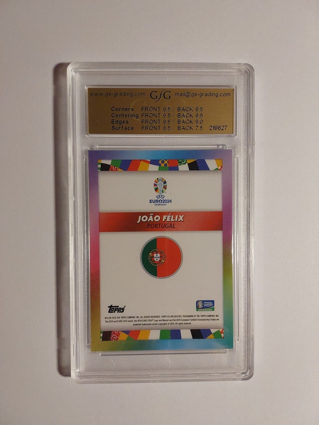 Topps Platinum 2023-24 Joao Felix Portugal Barcelona Parallel 3/5 GSG 8.5 PSA – Bild 3