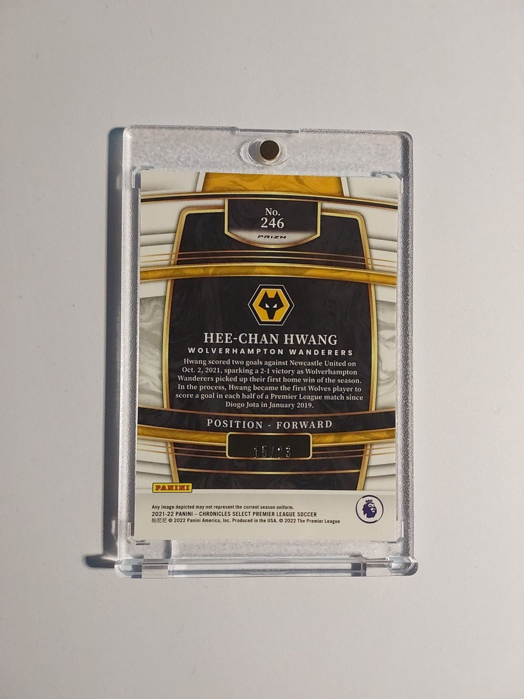 Panini Select 2021-22 Hee-Chan Hwang Wolverhampton Wanderers Parallel 15/23 Rare – Bild 3