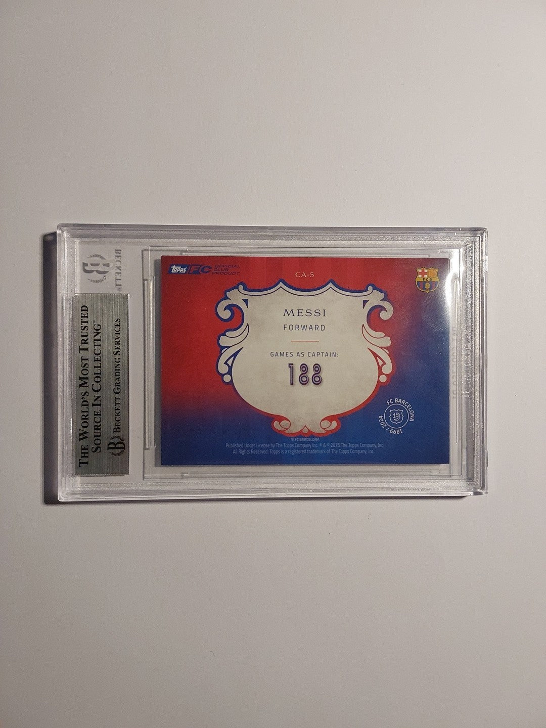 Topps Barcelona 125 Jahre Anniversary 2024-25 Lionel Messi Parallel BGS 8.5 PSA – Bild 4