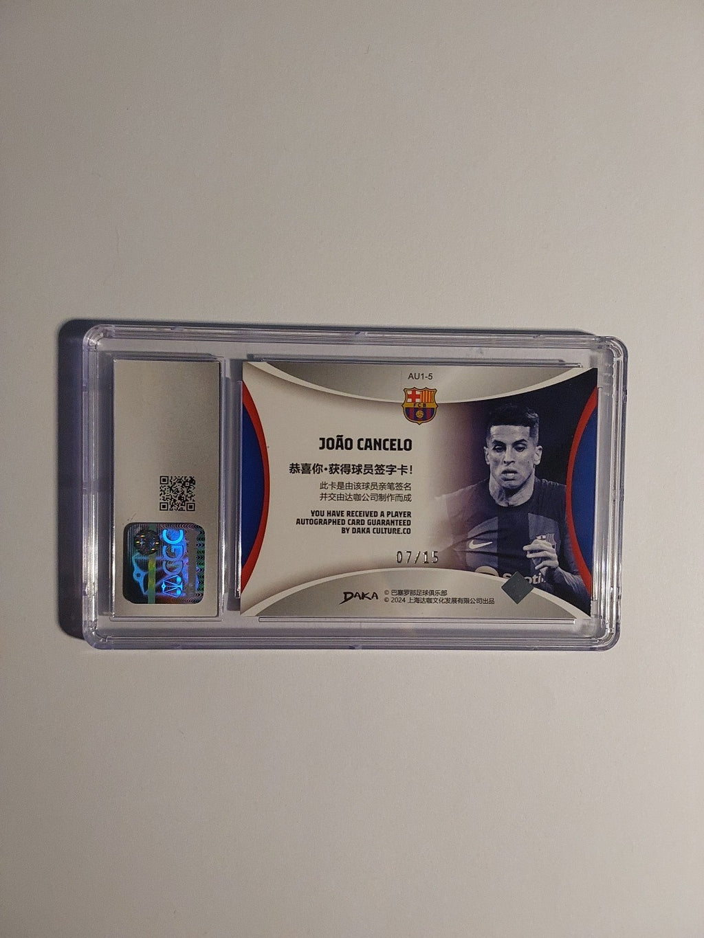 Daka Barcelona 2023-24 Joao Cancelo Auto Parallel 7/15 Refractor CGC 10 = PSA – Bild 4