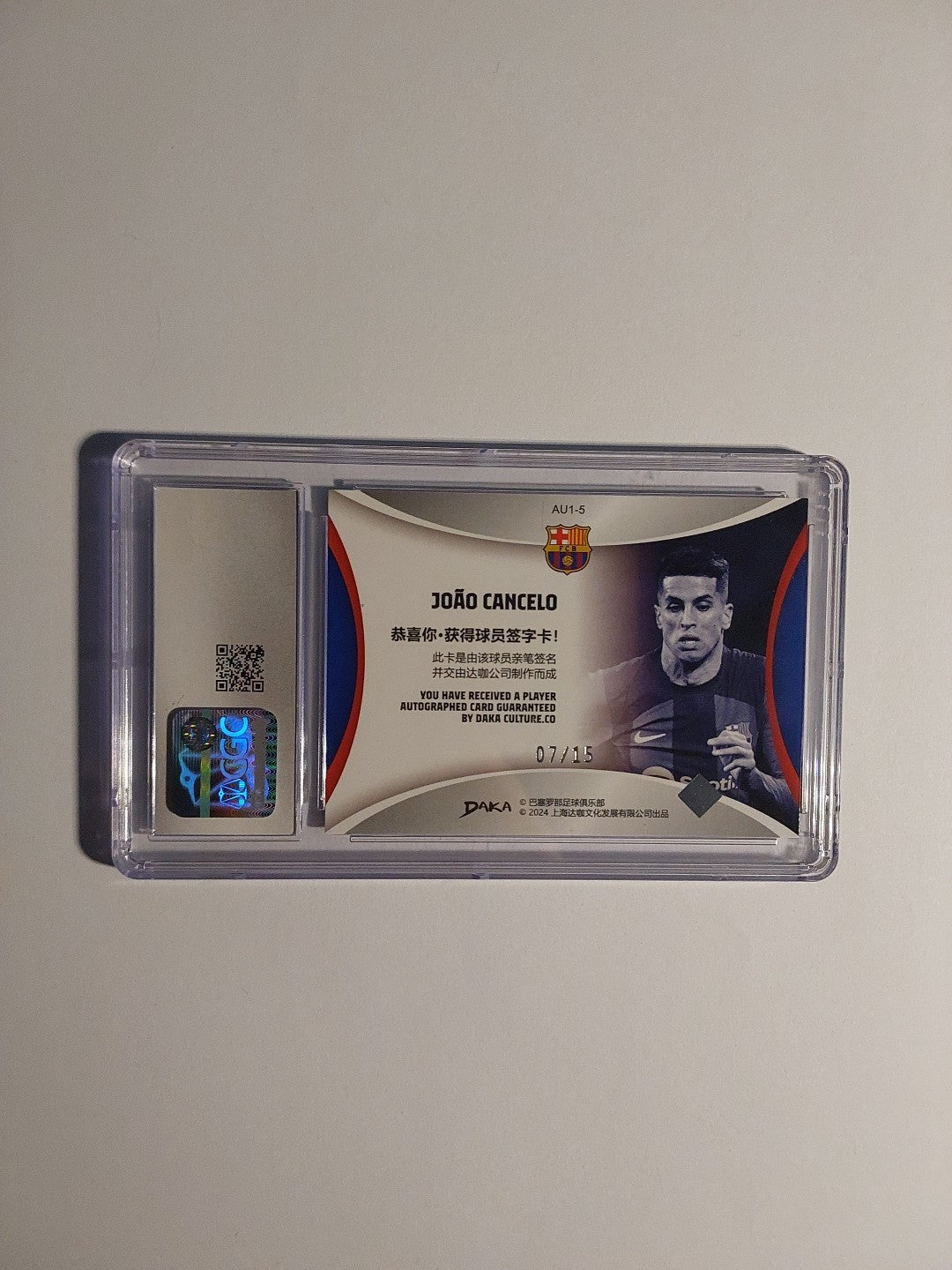 Daka Barcelona 2023-24 Joao Cancelo Auto Parallel 7/15 Refractor CGC 10 = PSA – Bild 4