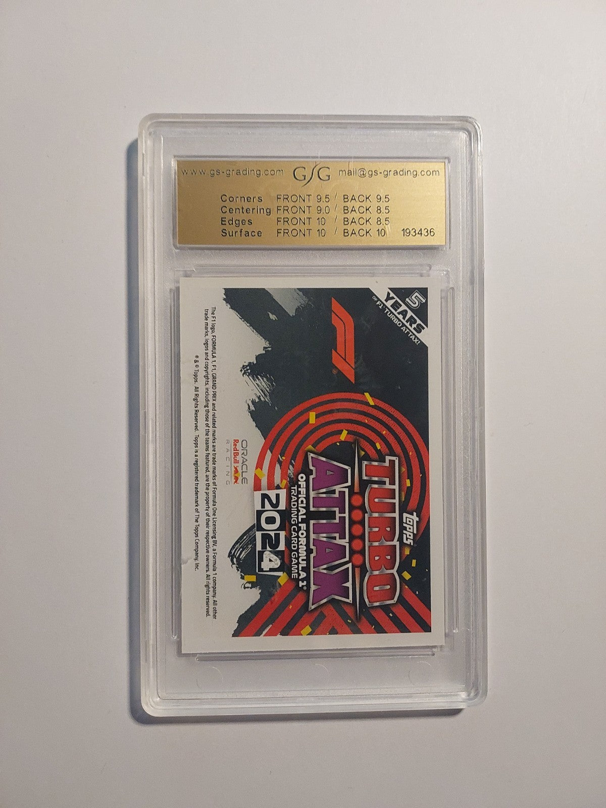 Topps Turbo 2024 Max Verstappen Auto Style F1 RB Racing GSG 9 = PSA Parallel Hit – Bild 4