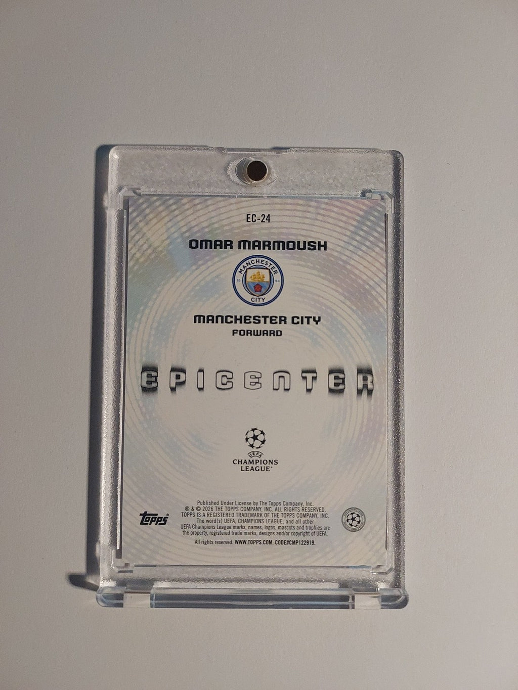 Topps UCC Flagship 2025-26 Omar Marmoush Manchester City Case Hit Epicenter Rare – Bild 4