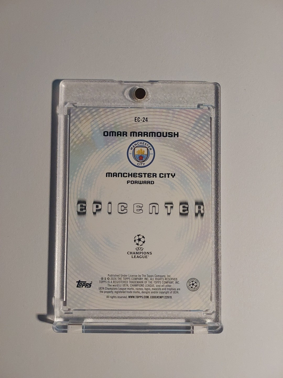 Topps UCC Flagship 2025-26 Omar Marmoush Manchester City Case Hit Epicenter Rare – Bild 4
