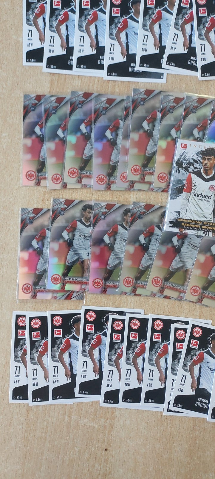 Topps Fußball Sammlung Konvolut 72× Nathaniel Brown Rookie Parallel Refractor – Bild 4