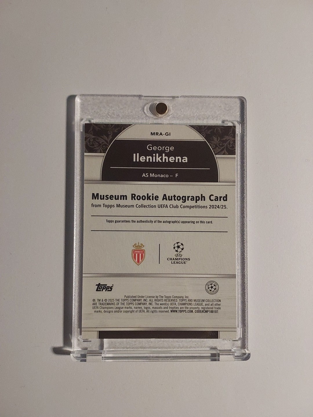 Topps Museum 2024-25 George Ilenikhena Auto AS Monaco Parallel /299 RC Refractor – Bild 4