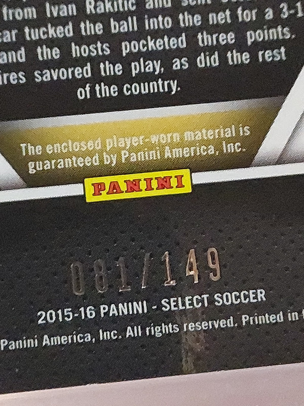 Panini Select 2015-16 Ramires Patch Relic Brasilien Parallel 81/149 Refractor – Bild 4