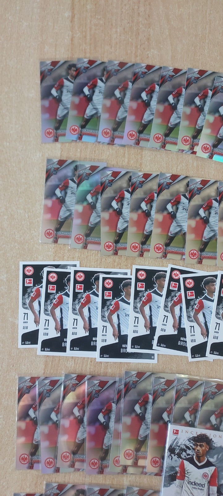 Topps Fußball Sammlung Konvolut 72× Nathaniel Brown Rookie Parallel Refractor – Bild 5