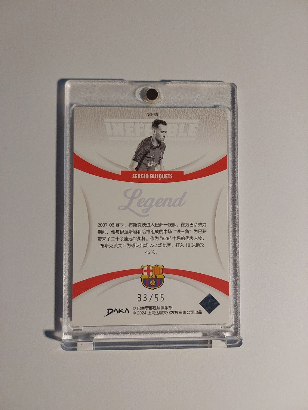 Daka Barcelona 2023-24 Sergio Busquets Ineffable Legend Parallel 33/55 Rare Hit – Bild 5