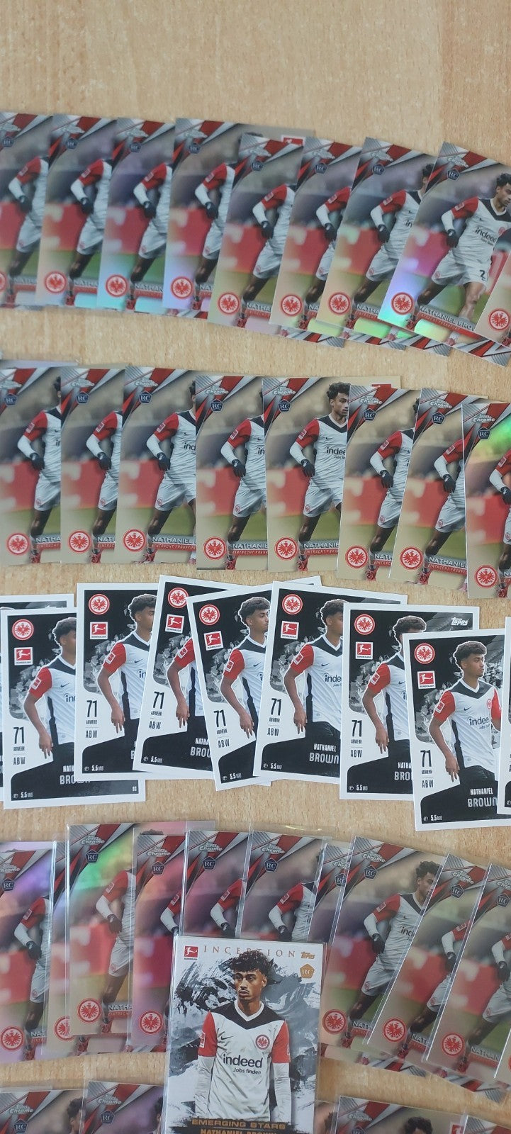 Topps Fußball Sammlung Konvolut 72× Nathaniel Brown Rookie Parallel Refractor – Bild 6
