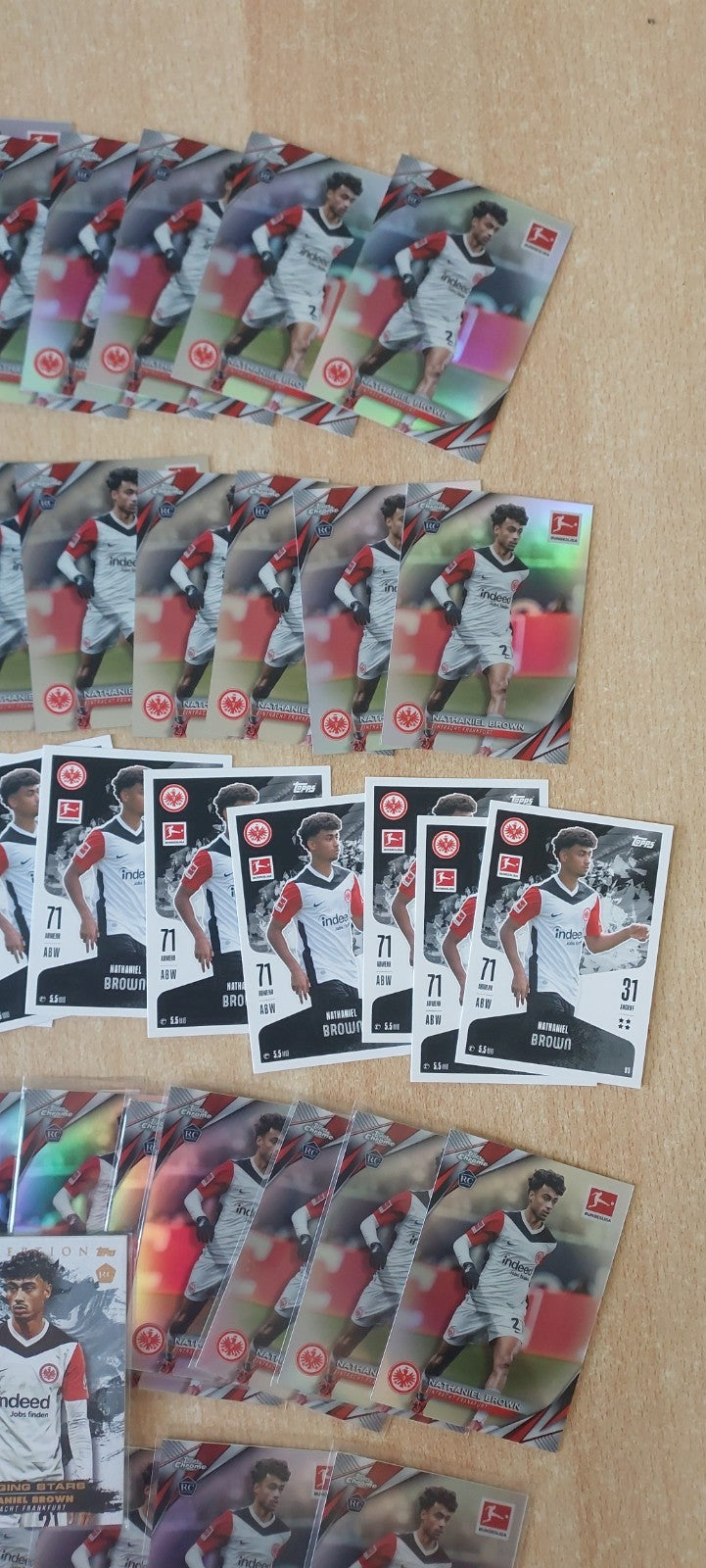 Topps Fußball Sammlung Konvolut 72× Nathaniel Brown Rookie Parallel Refractor – Bild 7